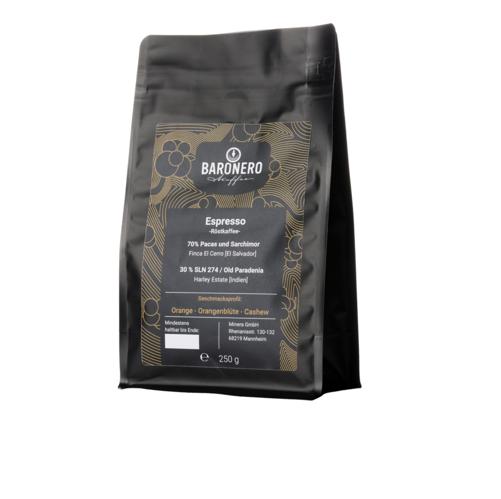 schwarze Kaffeetüte Espresso 70-30